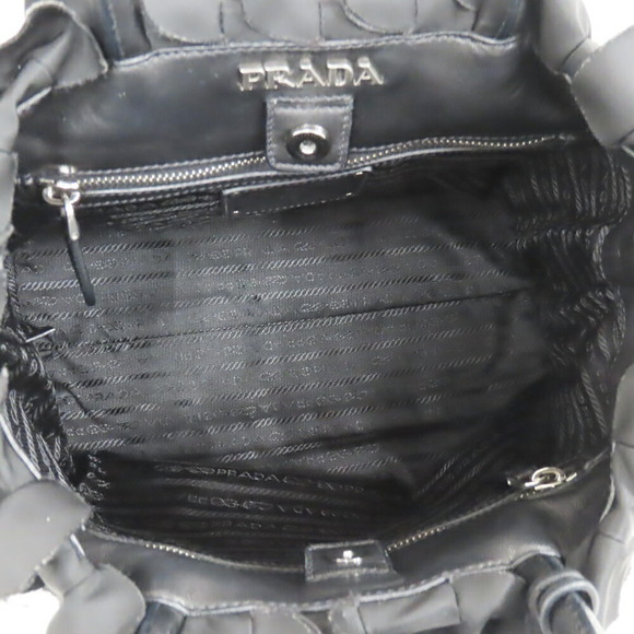 Prada Handbag Frill Nylon x Leather Black - Picture 8 of 9